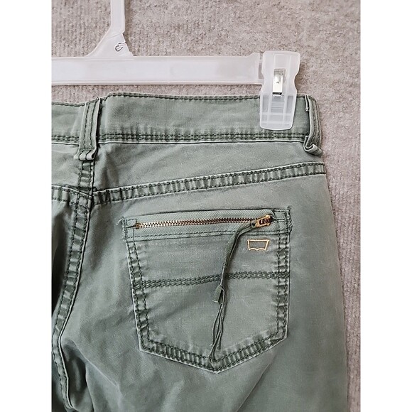 Levis Too Superlow 524 Jeans Womens Juniors 9 Green Flap Pockets Utility Stretch - Picture 5 of 8